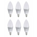 6-Pack Daylight 5W LED Candle Bulb, Torpedo Shape, LED Candelabra Light Bulb, E12 base, 40 Watt Replacement, Candle LED, Candelabra LED